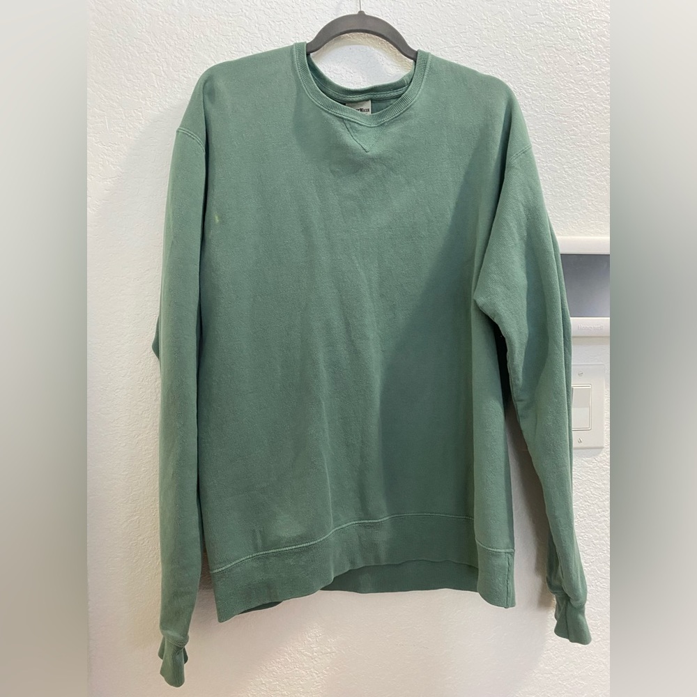 hanes teal oversized sweatshirt